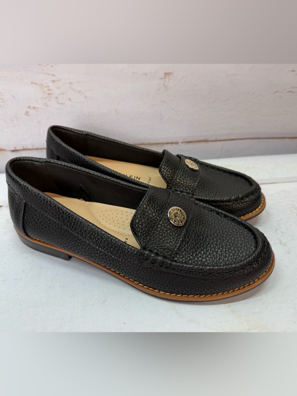 Anne Klein AK Black Loafers Women’s Size 7 M iFlex Comfort Slip On Shoes New